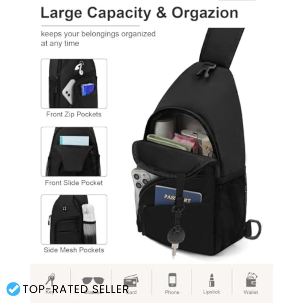 Waterproof Sling Backpack Convertible Crossbody B… - image 3